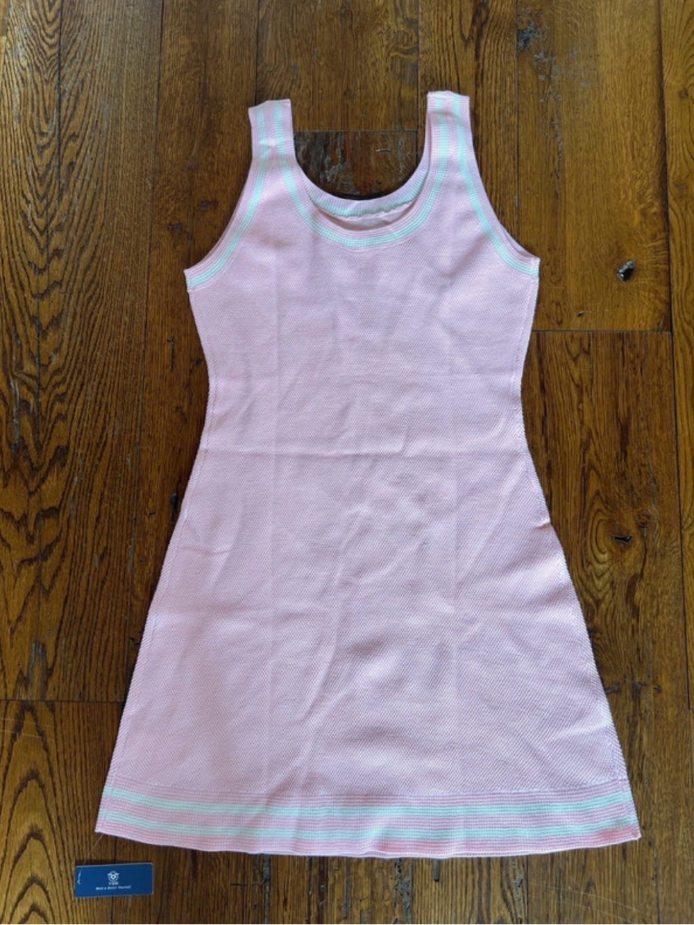 Sleeveless Pink Mini Dress with White Trim